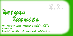 matyas kuzmits business card